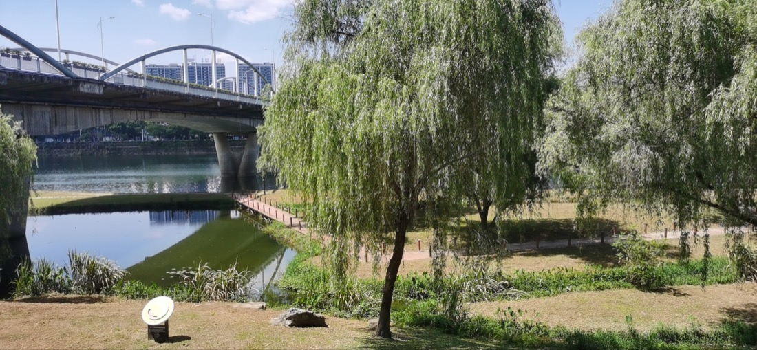 城市公园儿童游乐场全景,无人